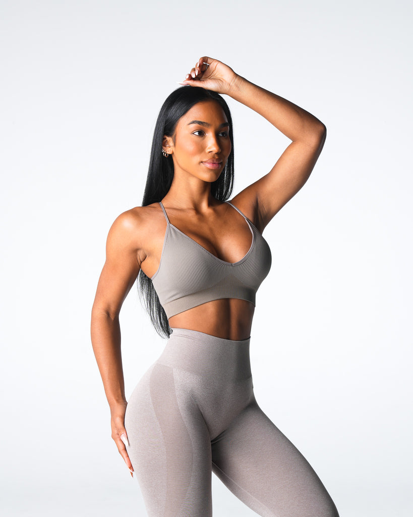 Taupe Glimpse Ribbed Seamless Bra