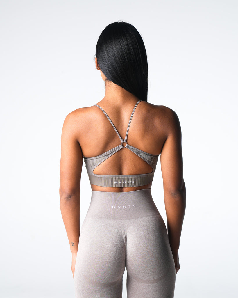 Taupe Glimpse Ribbed Seamless Bra