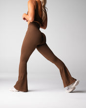 Load image into Gallery viewer, Hazelnut Harmony Ribbed Seamless Flare Leggings