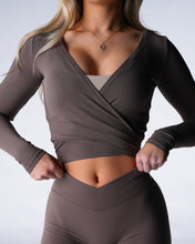 Load image into Gallery viewer, Dark Roast Solace Wrap Top