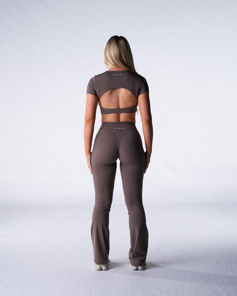 NVGTN Aera Flare Pants - Dark Roast |