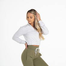 Load image into Gallery viewer, Light Grey Power Cropped Pullover