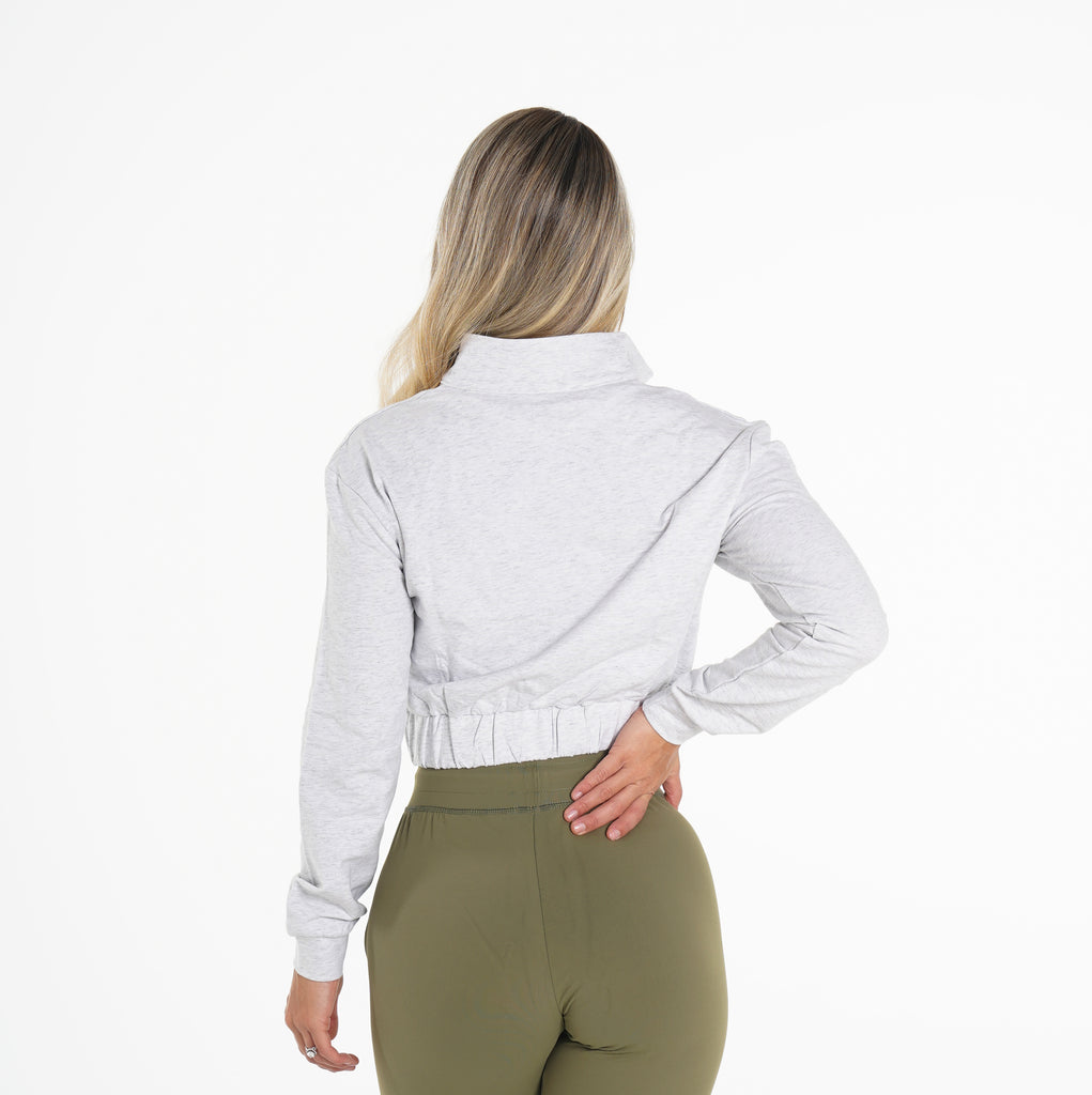 Light Grey Power Cropped Pullover