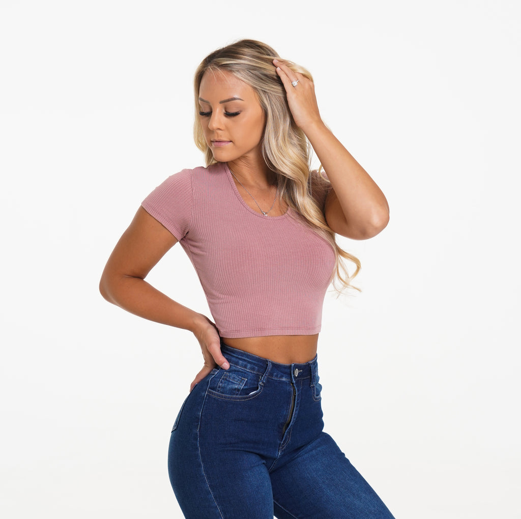 Pink Classic Ribbed Tee