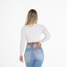 Load image into Gallery viewer, Ivory Ribbed Turtle Neck Crop