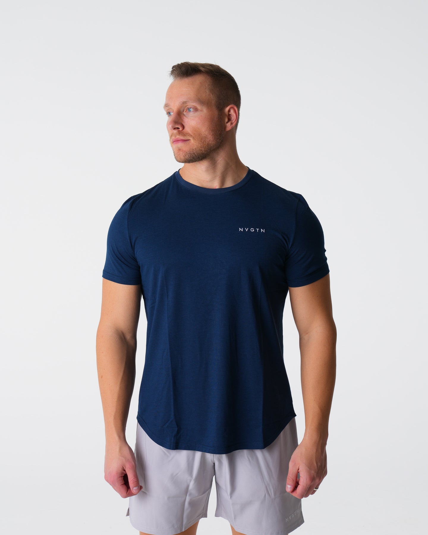 Navy Pulse Fitted Tee