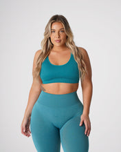 Load image into Gallery viewer, Teal Galaxy Ribbed Seamless Bra