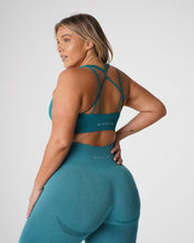 Load image into Gallery viewer, Teal Galaxy Ribbed Seamless Bra