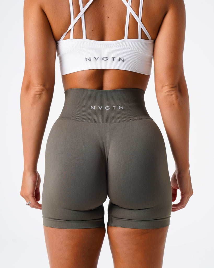 Olive Solid Seamless Shorts