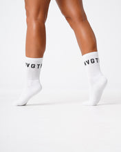Load image into Gallery viewer, White NVGTN Crew Socks