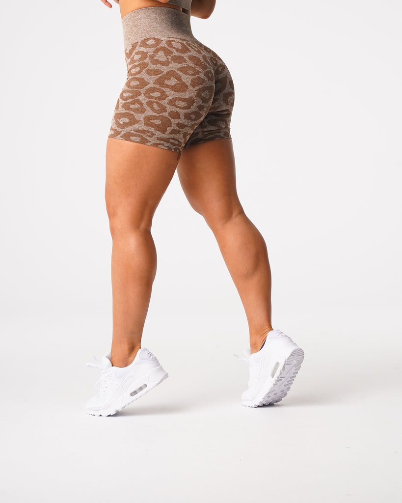 Mocha Leopard Seamless Shorts