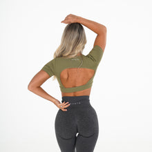Load image into Gallery viewer, Olive Open Back Tee