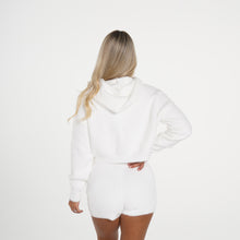 Load image into Gallery viewer, White Casual Cutie Lounge Cropped Hoodie