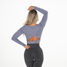 Load image into Gallery viewer, Smokey Blue Form Long Sleeve Crop