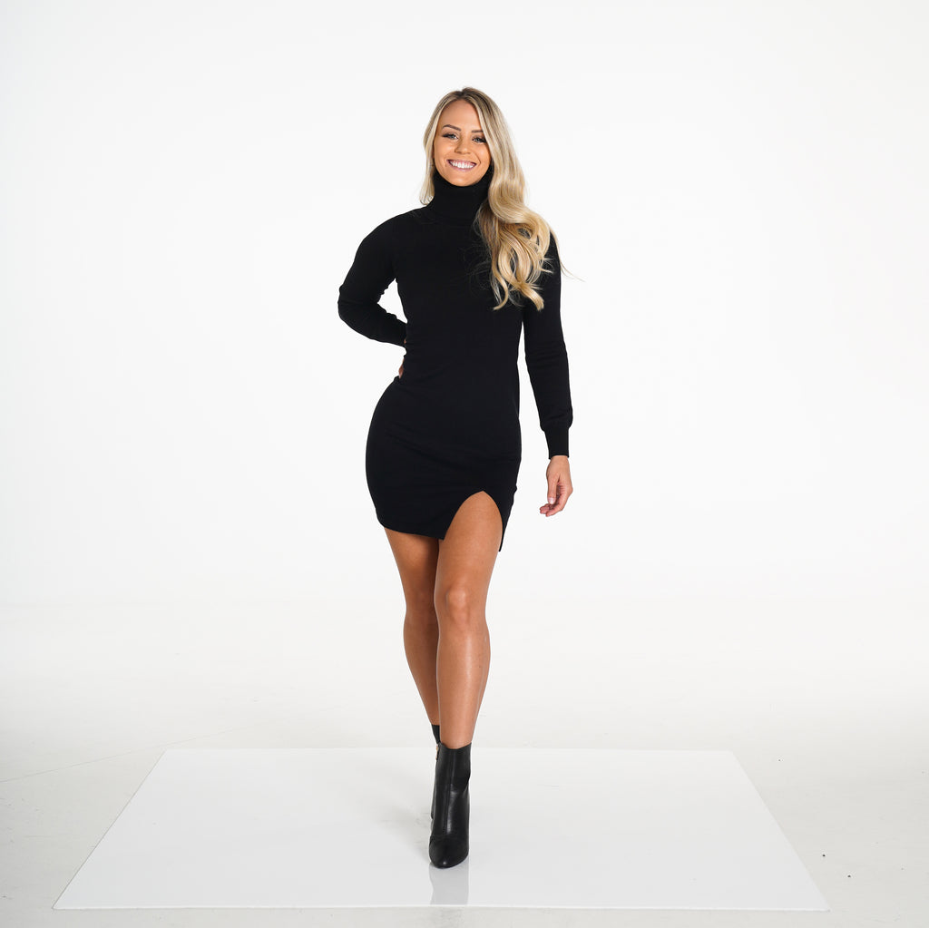 Black Forever Yours Sweater Dress