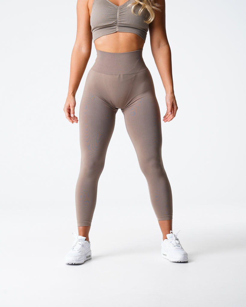 Taupe Solid Seamless Leggings