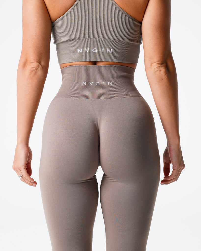 Taupe Solid Seamless Leggings