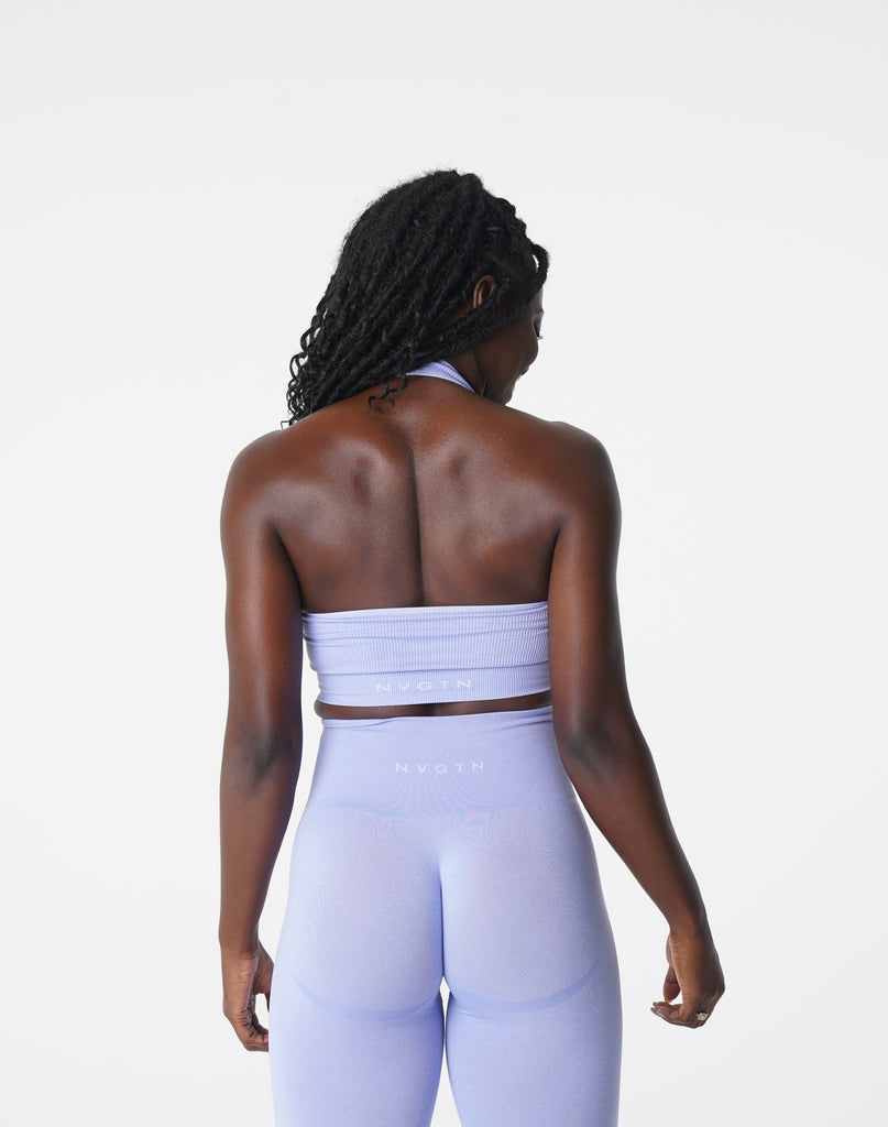 Periwinkle Limitless Ribbed Seamless Halter Bra