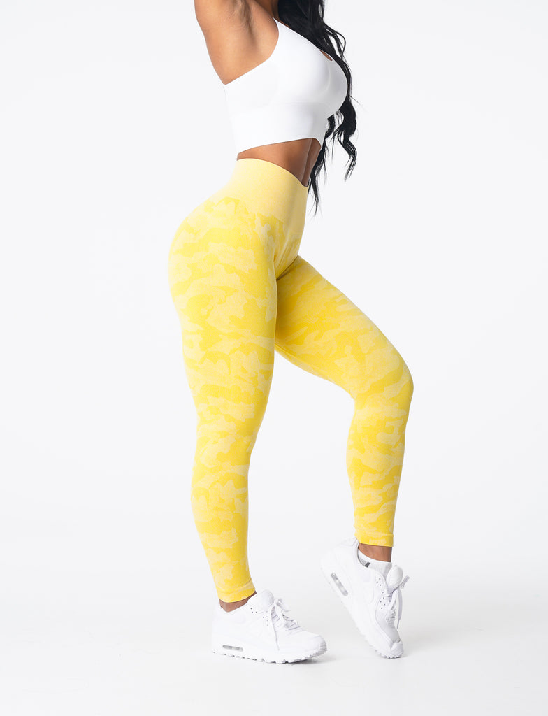 Sunshine Yellow Camo Seamless Leggings