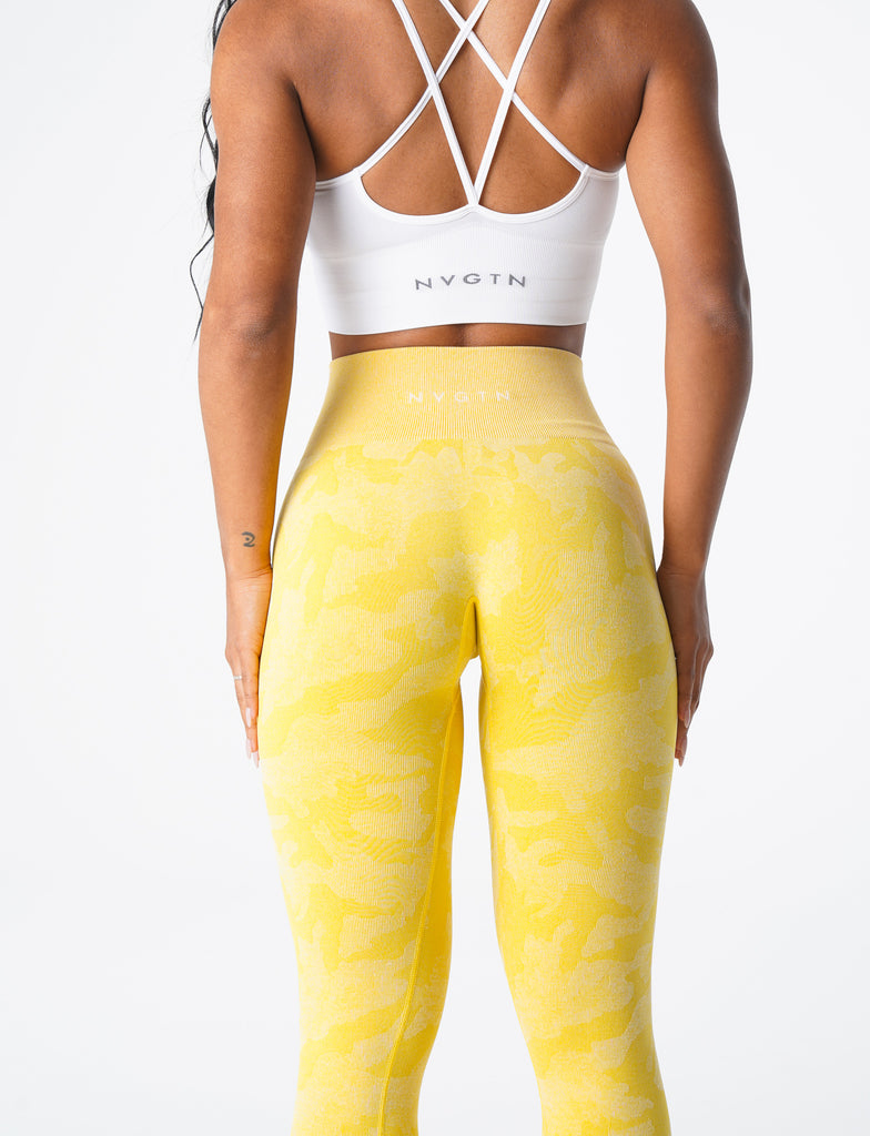 Sunshine Yellow Camo Seamless Leggings