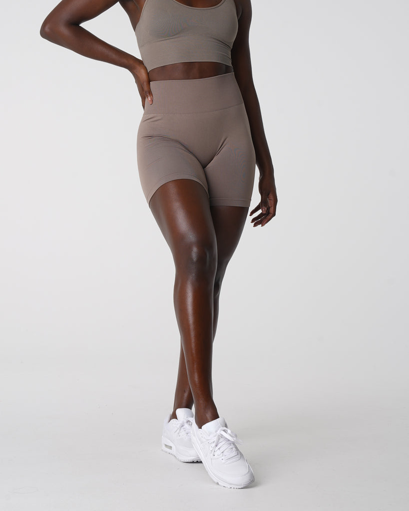 Taupe Solid Seamless Shorts