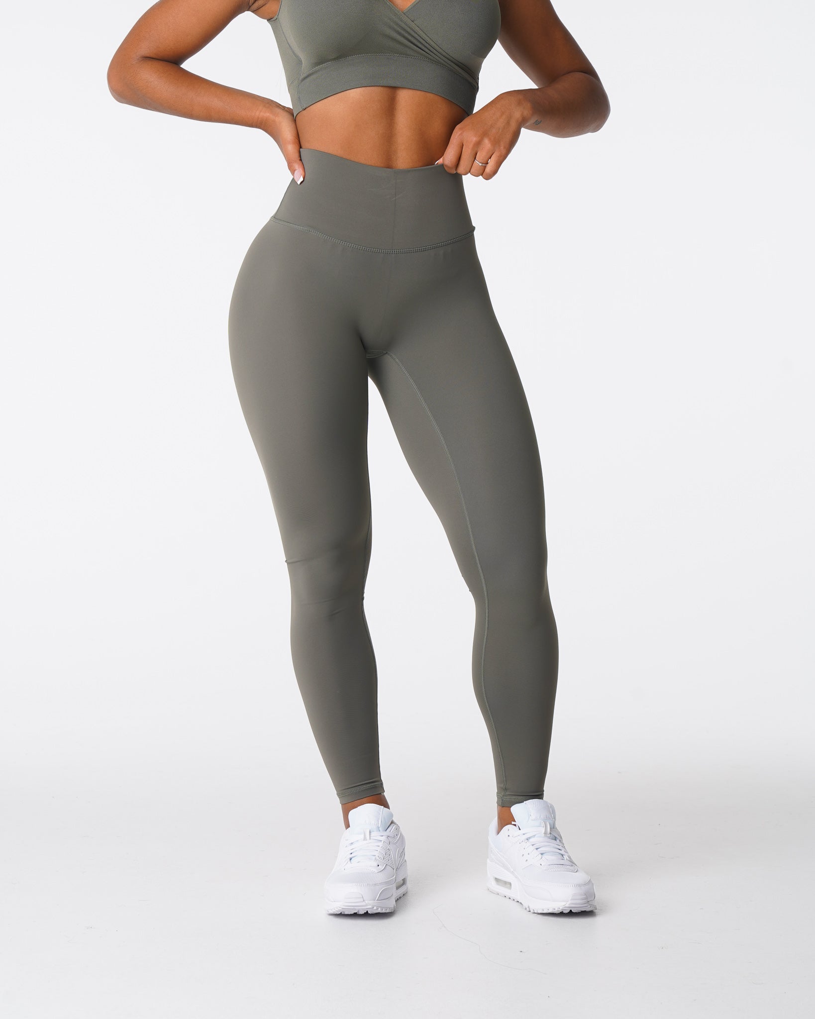 NVGTN Signature Leggings Khaki Green - Main Image