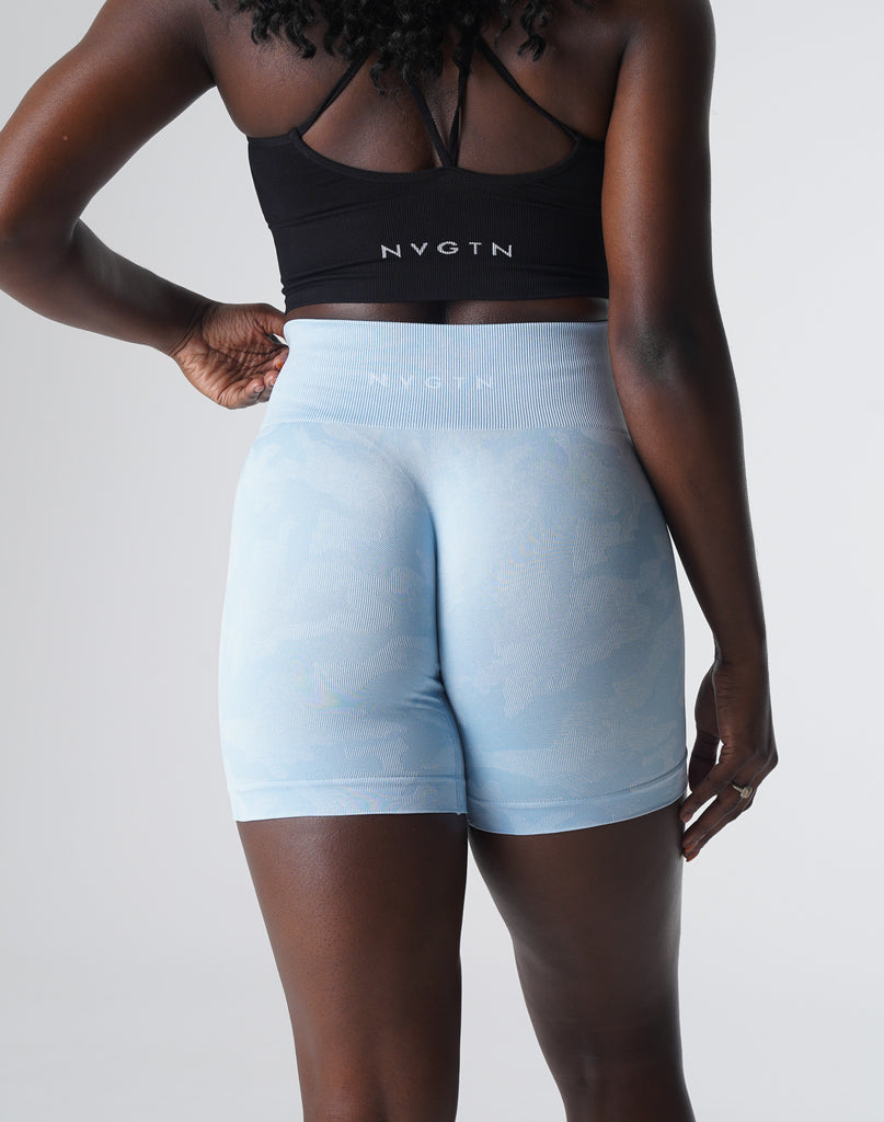 Icy Blue Camo Seamless Shorts