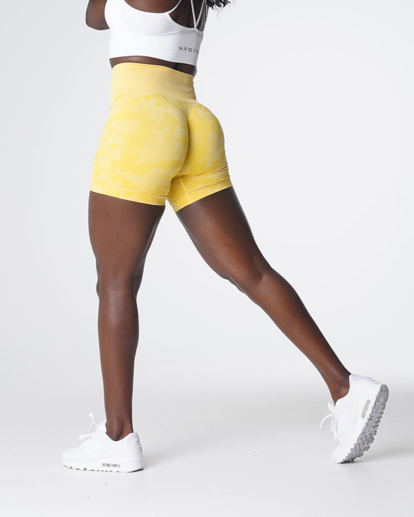 Sunshine Yellow Camo Seamless Shorts