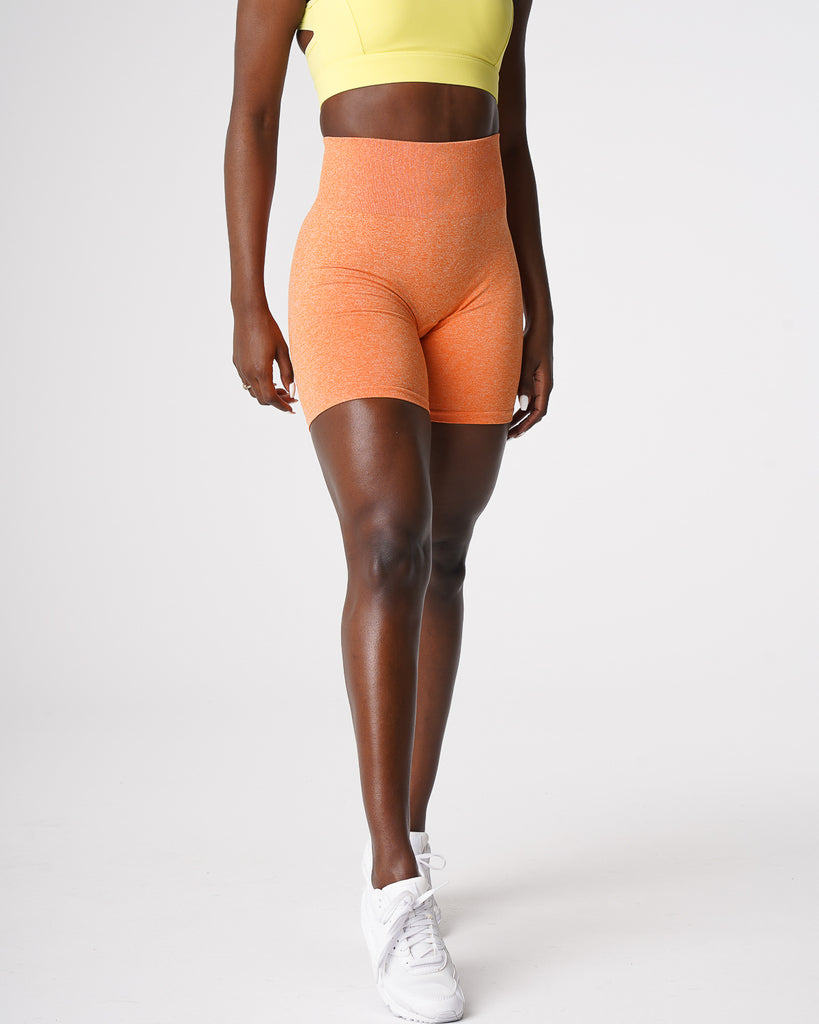 Sunset Orange Scrunch Seamless Shorts