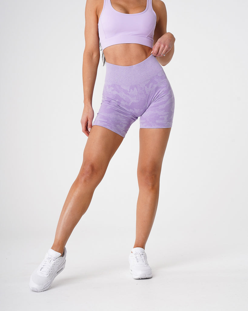 Lilac Camo Seamless Shorts