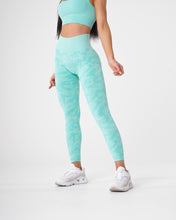 Load image into Gallery viewer, Mint Camo Seamless Leggings